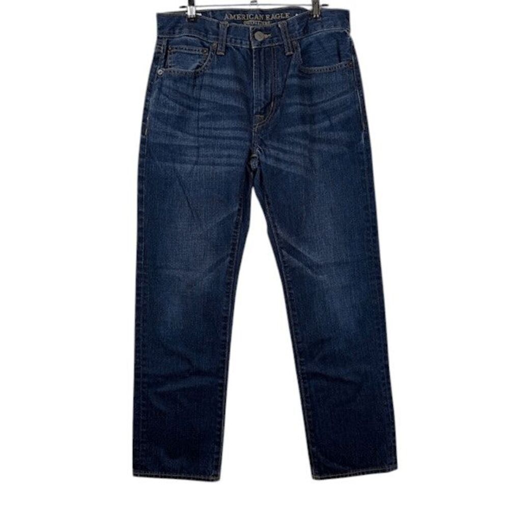 American Eagle Original Straight 100% Cotton Men's Jeans Whisker Wash 29 x 30 - Picture 2 of 13